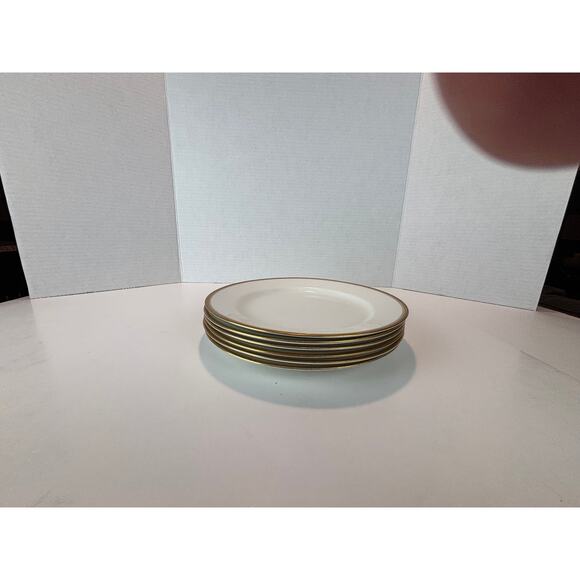 Set of 6 WH Grindley & Co "Marengo" Luncheon Plates – Ivory with Gold Trim - Picture 8 of 10